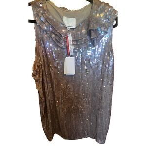 Phillip Lim Sequin Dress Sleeveless Sequin 100% Silk ‎ AUTHENTICATED Size 8P